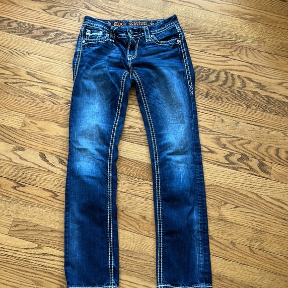 ❤️❤️HP❤️❤️Rock Revival Raven Straight Jeans - Picture 6 of 7